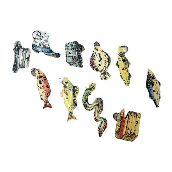 Vtg La Peche Au Tresor Magnetic Fishing Game Toy Tic Et Patte COMPLETE - Picture 3 of 7